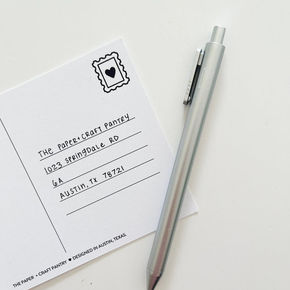 Paper + Craft Pantry: Silver Envelope Pen