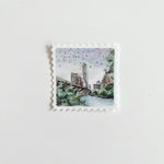 Sunset Bats Stamp Sticker