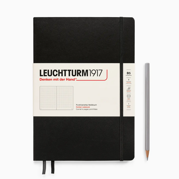 Leuchtturm Dot Grid Notebook: Black (B5)