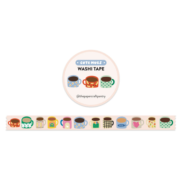 Cute Mugs Washi Tape - 15mm