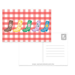 Gingham Boots Postcard