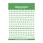 Green Alphabet Sticker Sheet
