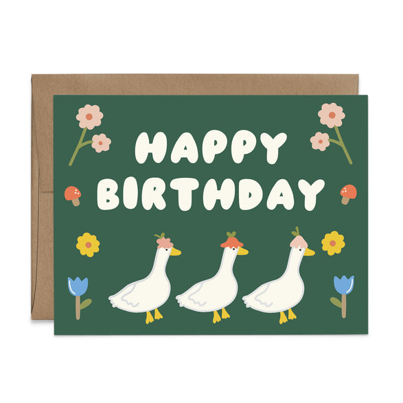 Happy Birthday Geese Card