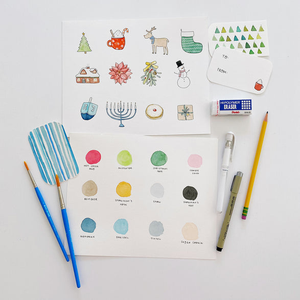 12.03.26 Winter + Holiday Watercolor Workshop Ticket (In-Studio)