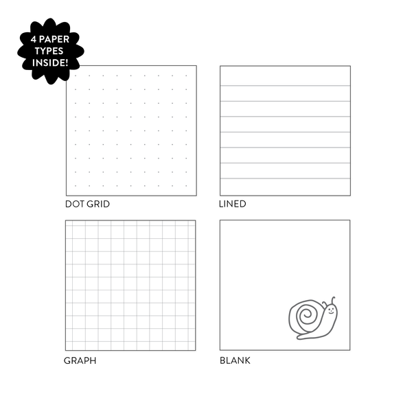 Multi-Paper Notebook: Pencil Pattern