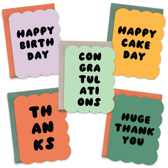 Scalloped Die Cut Greeting Card Boxed Set