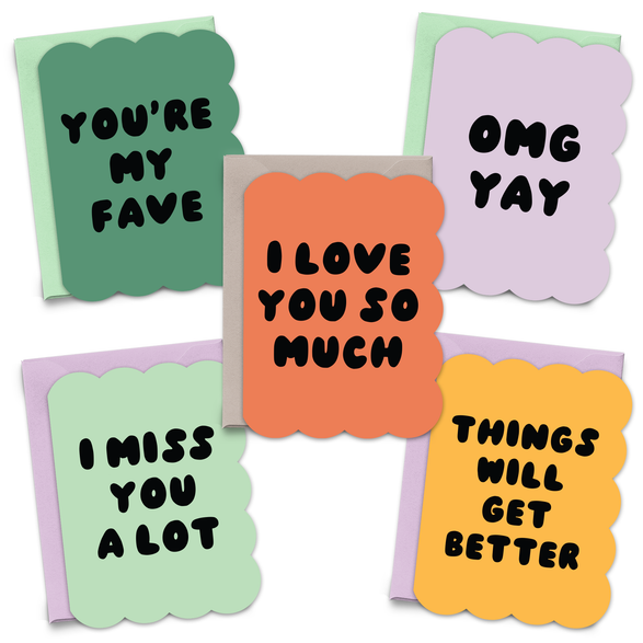 Scalloped Die Cut Greeting Card Boxed Set