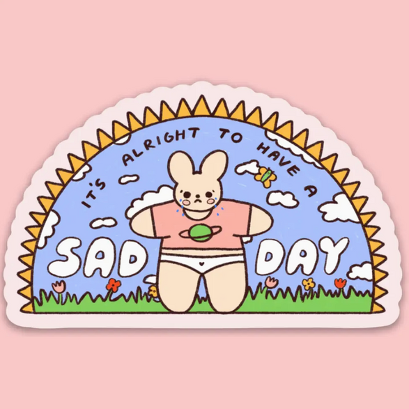 Sad Day Bunny Sticker