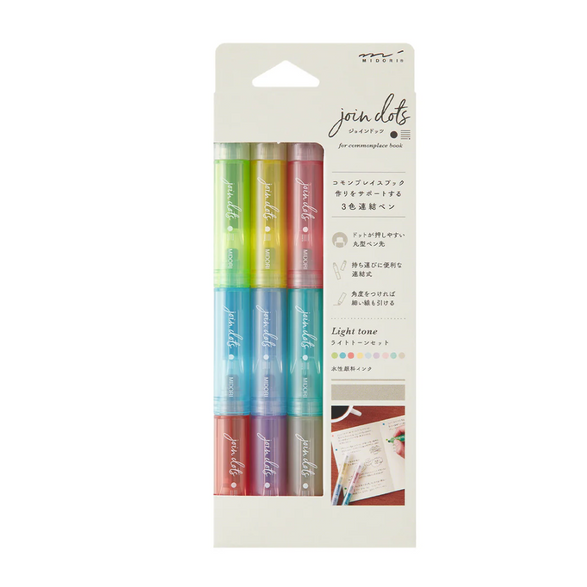 MD Connecting Pen Join Dots (Set of 9)- Light Tone