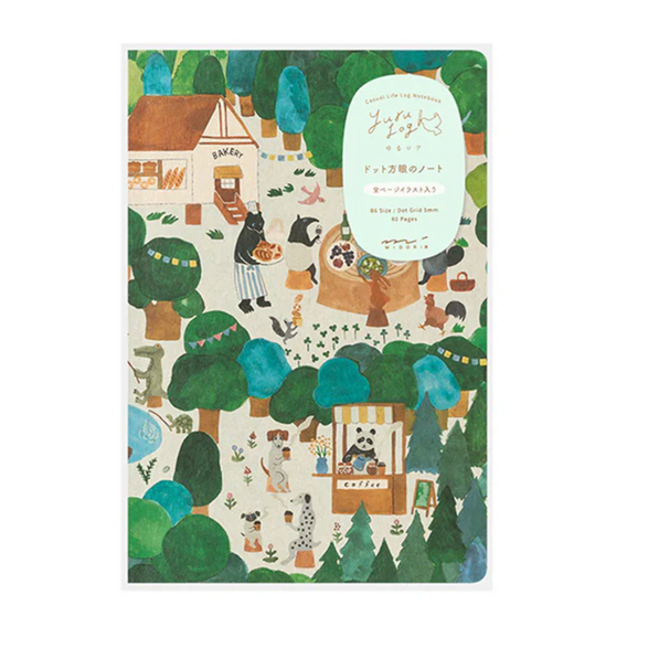 Dot Grid Yuru Log Notebook - Forest Animals