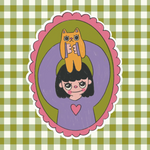 Orange Cat Frame Sticker