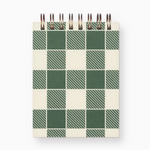 Blank Mini Notebook: Green Gingham