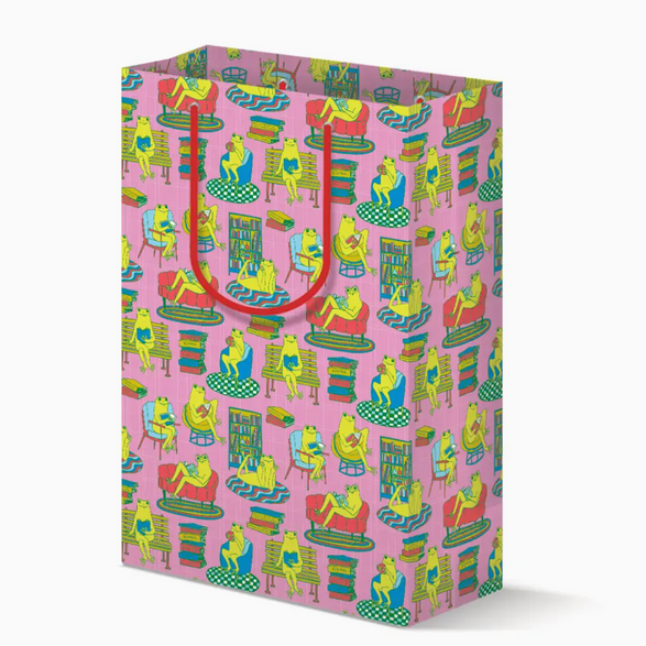Reading Frogs Gift Bag