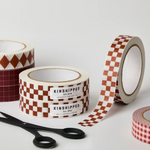 Burgundy Checkered Recyclable Paper Tape