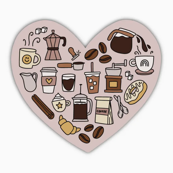 Coffee Heart Sticker