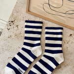 Navy Striped Wally Socks