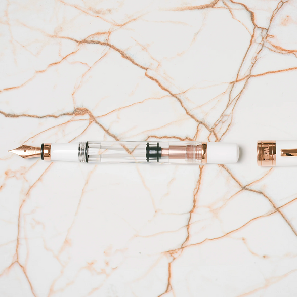 Twsbi Diamond 580 White Rose Gold II Fountain Pen - 3 nib sizes