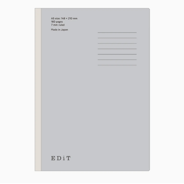 Lined Lightweight Notebook - Grey (A5)