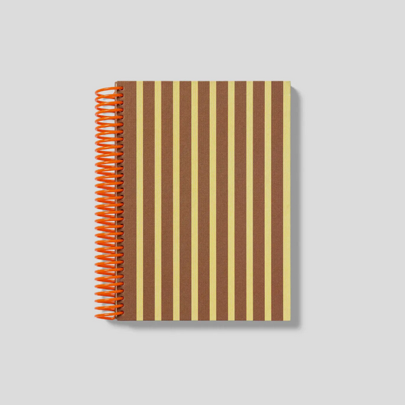 Graph Coil Notebook: Yellow Striped