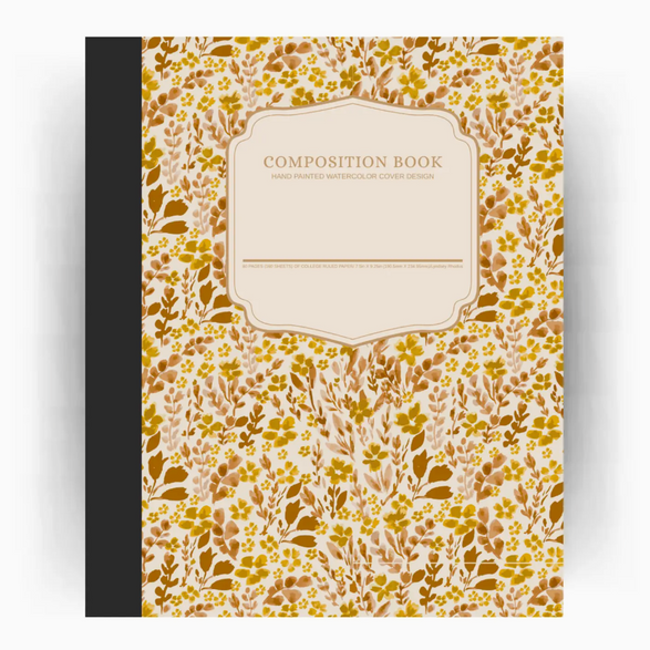 Lined Composition Notebook: Yellow Flowers