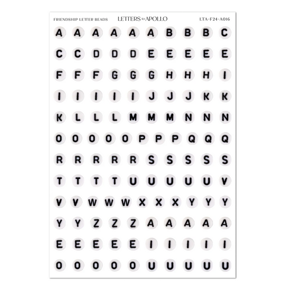 Friendship Bead Letters Sticker Sheet