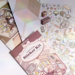Build Your Own 3D Scene Sticker Kit - Brown Cafe