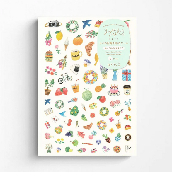 Cute Icons Yuru Log Sticker Sheet
