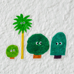 Four Trees Sticker