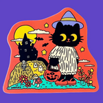 Trick or Treat Cat Sticker