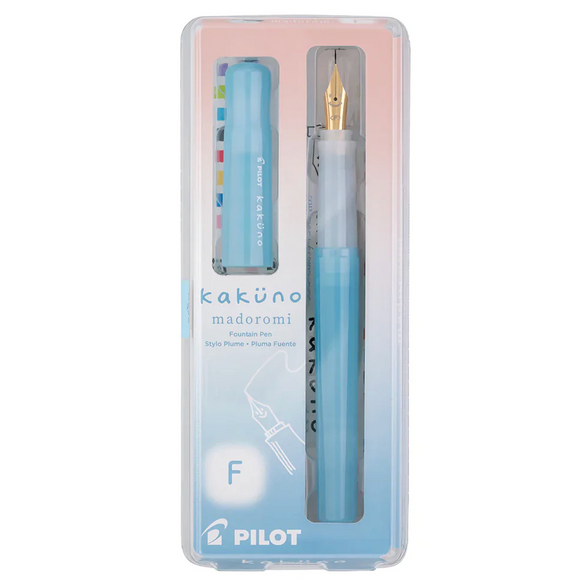 Kakuno Madoromi Blue Fountain Pen - 2 nib options