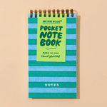 Lined Pocket Notebook: Blue + Green Stripes