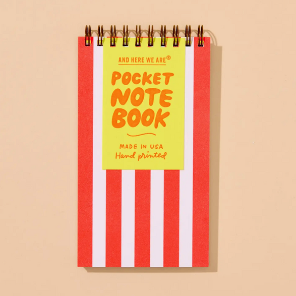 Lined Pocket Notebook: Red Stripes
