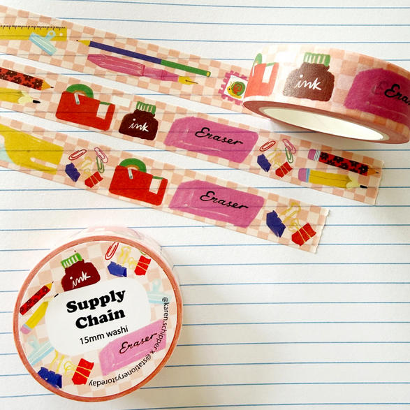 2026 Stationery Store Day Supply Chain Washi Tape (25mm)