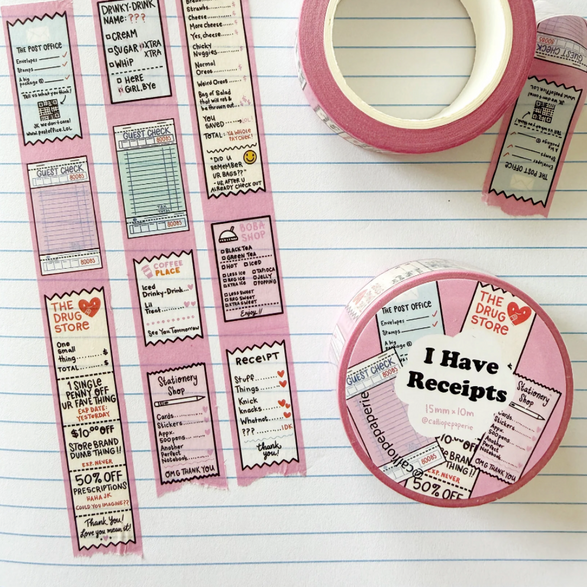2026 Stationery Store Day Receipts Washi Tape (15mm)