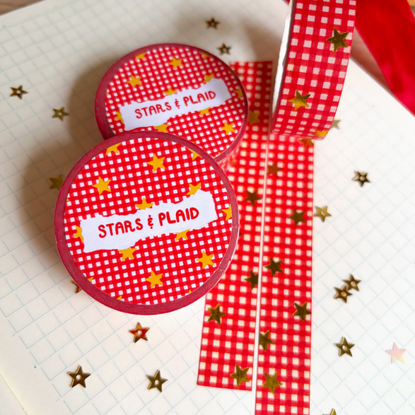 Stars + Plaid Washi Tape (15mm)