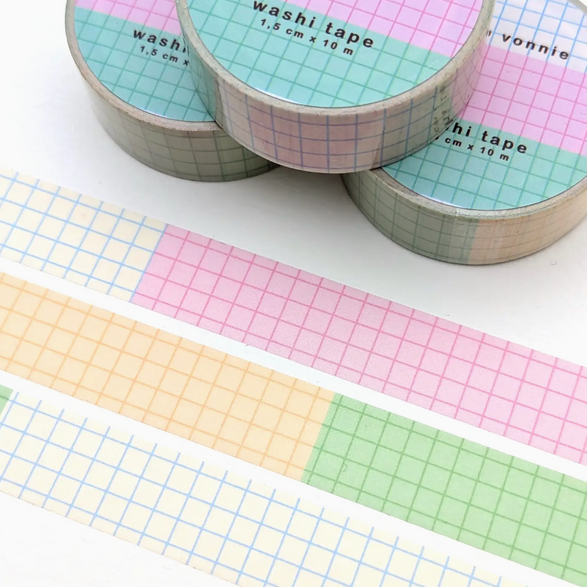 Pastel Grid Washi Tape (15mm)