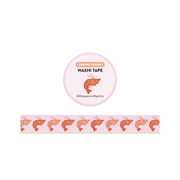 Shrimp Parade Washi Tape - 15mm