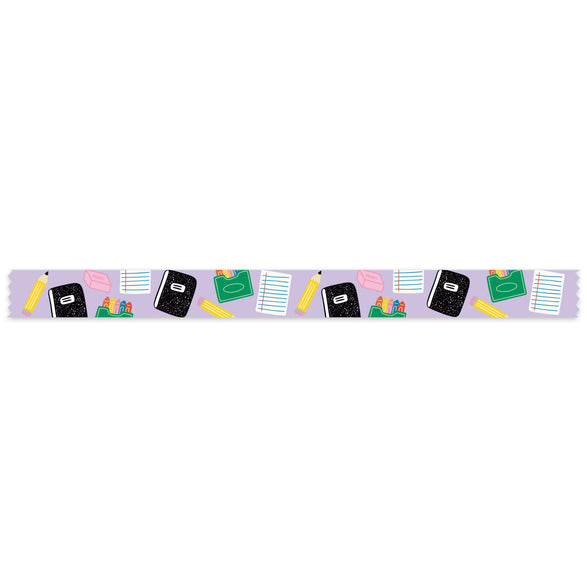 Purple Stationery Pattern Washi Tape - 15mm