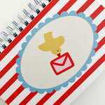Blank Spiral Notebook: Bird with Envelope