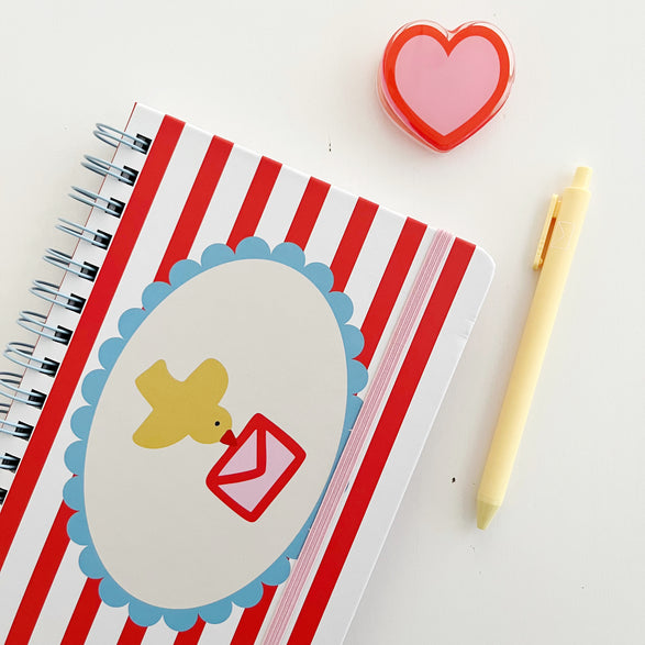 Blank Spiral Notebook: Bird with Envelope
