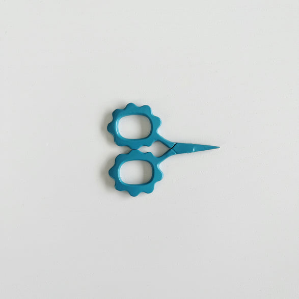 Small Ocean Blue Flower Embroidery Snips