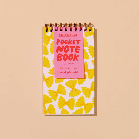 Lined Pocket Notebook: Farfalle Bowtie Pasta