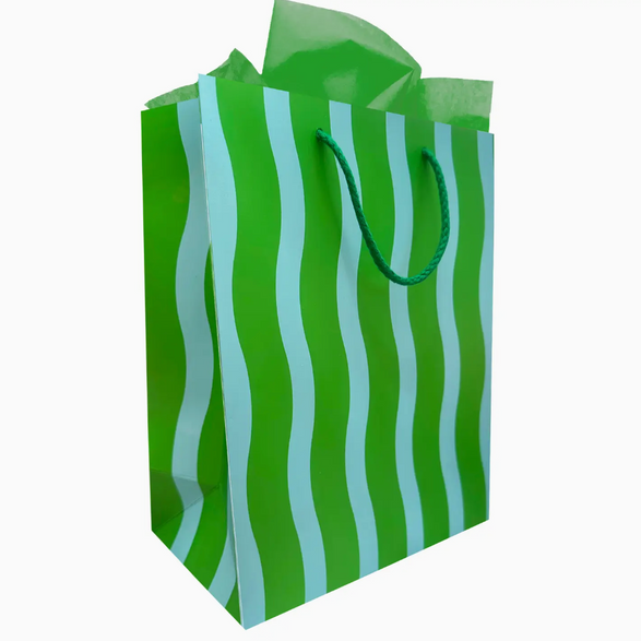 Green Wavy Gift Bag