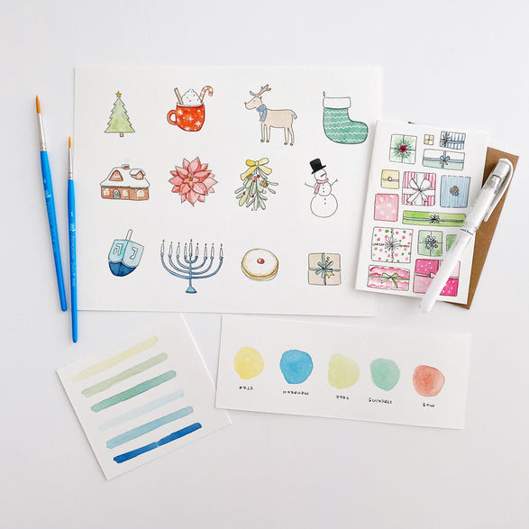 12.03.26 Winter + Holiday Watercolor Workshop Ticket (In-Studio)
