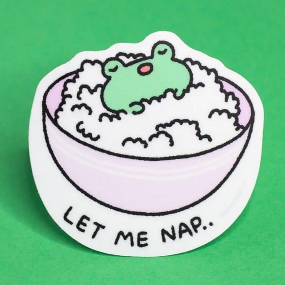 Let Me Nap Frog Sticker