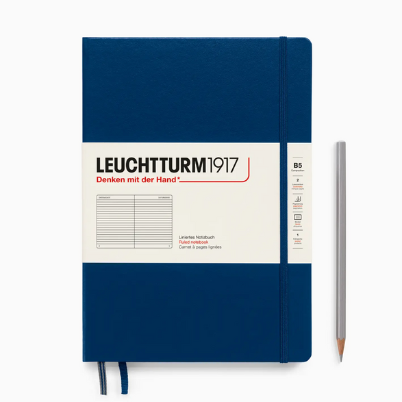 Leuchtturm Lined Notebook: Navy (B5)