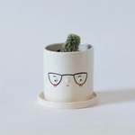 Small Glasses White Porcelain Planter