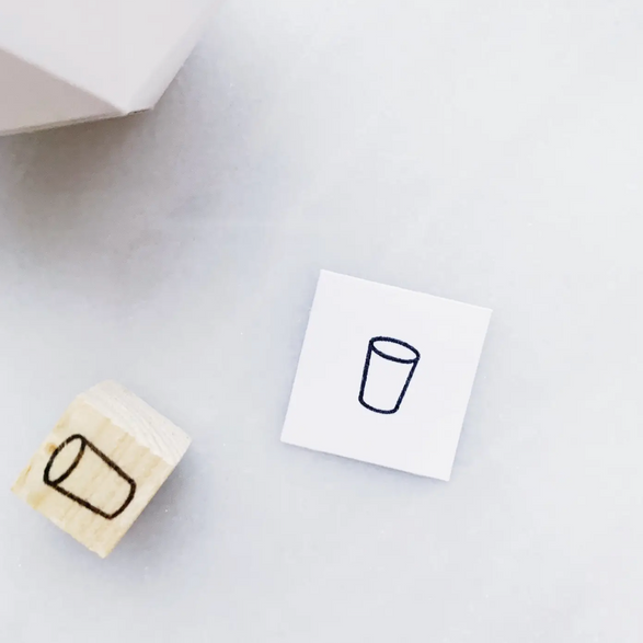 Mini Water Glass Rubber Stamp