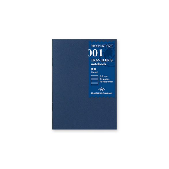 Traveler's Passport Notebook 001 - Lined Paper Refill