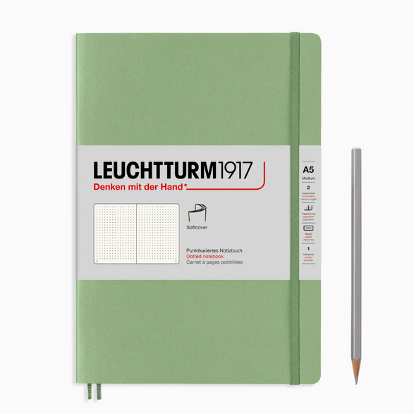 Leuchtturm Dot Grid Notebook: Sage (Softcover) - A5